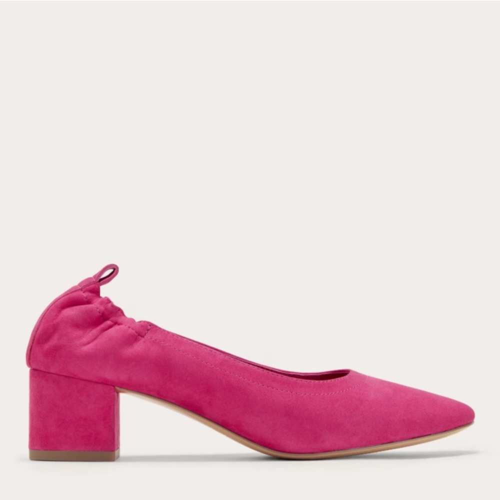 Everlane Pink Suede The Day Heel Pumps